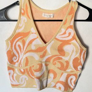 PAC SUN LA Hearts Orange Cropped Tank - Size XS